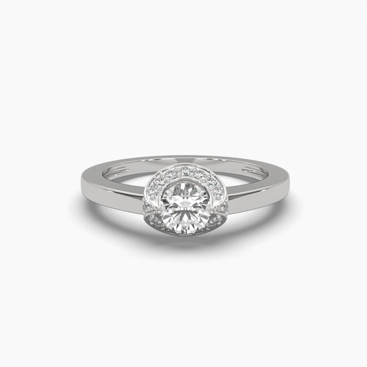 Halo Solitaire Classic Center piece Ring