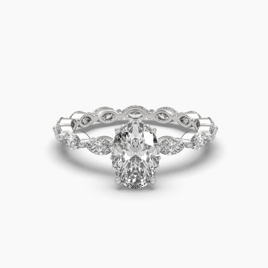 1 Carat Solitaire Diamond Oval Oasis Ring