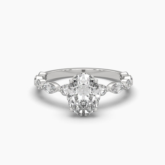 1 Carat Solitaire Diamond Oval Oasis Ring