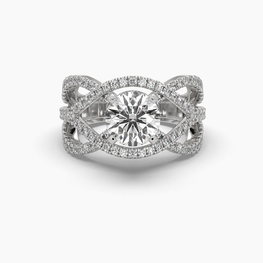 1.55 Carat Solitaire Round Diamond Twirling Treasure Ring