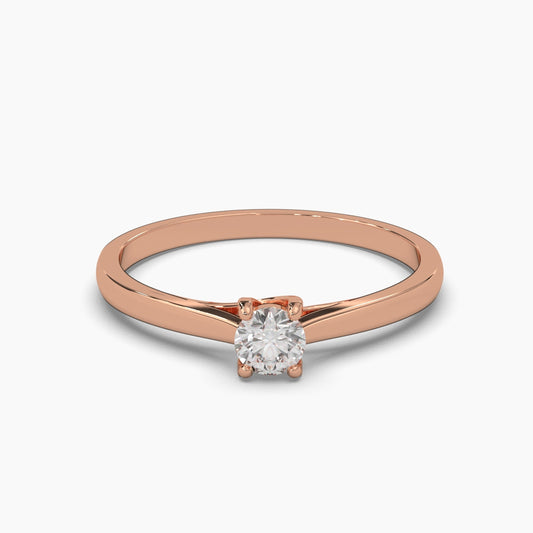 Round Cut Small Diamond Ring