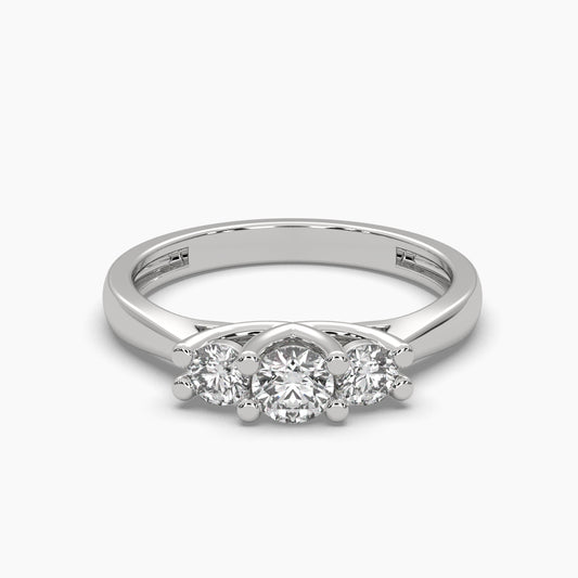 Three Round Cut Diamond Ring