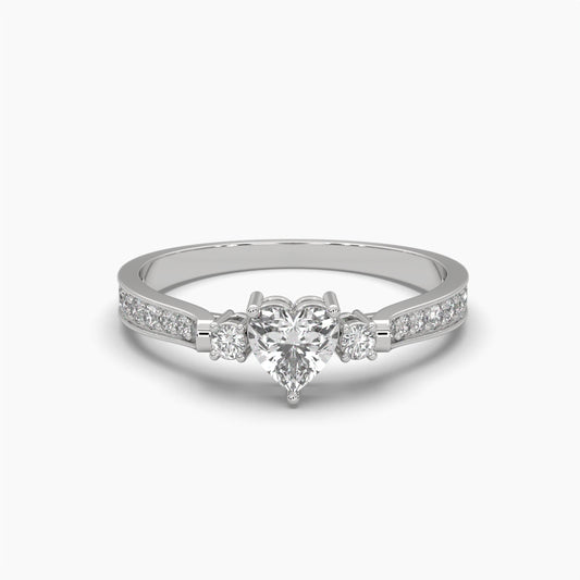 0.50 Carat Heart Charm Diamond Ring