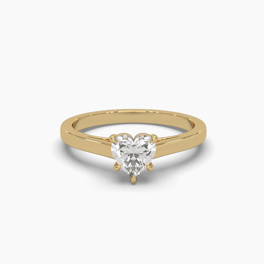 60 Pointers Solitaire Heart Diamond Love's Embrace Ring