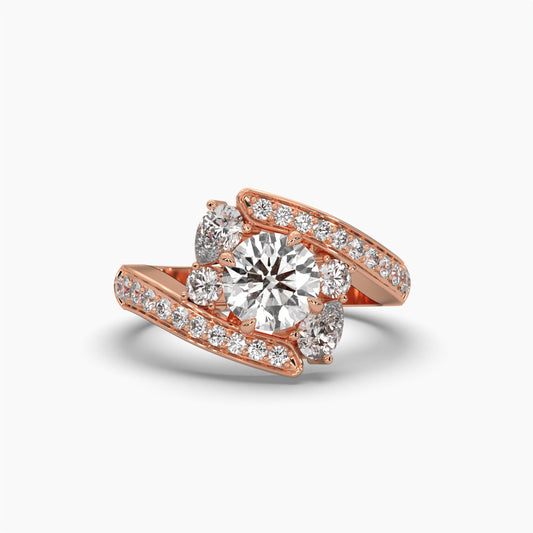 Round & Pear Cut Diamond Ring