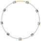 Aquablue Gem Stones & Diamond Tennis Necklace