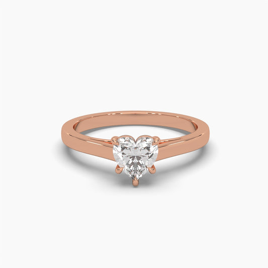 60 Pointers Solitaire Heart Diamond Love's Embrace Ring