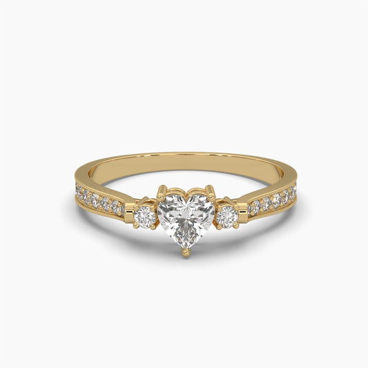 0.50 Carat Heart Charm Diamond Ring