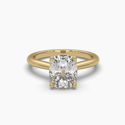 3.25 Carat Cushion Fancy Shape Solitaire Diamond Ring