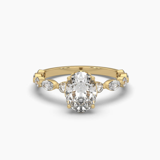 1 Carat Solitaire Diamond Oval Oasis Ring