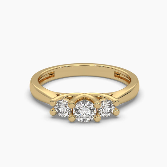 Three Round Cut Diamond Ring