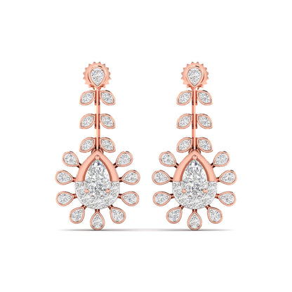 Chic Rose Gold Drop Earrings Adorned with Pear