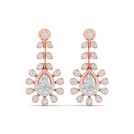 Chic Rose Gold Drop Earrings Adorned with Pear