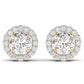 3.5 Carat Each Round Solitaire Diamonds Halo Stud Earring