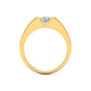 50 Pointers Centre Solitaire Round Diamond Wide Band Ring