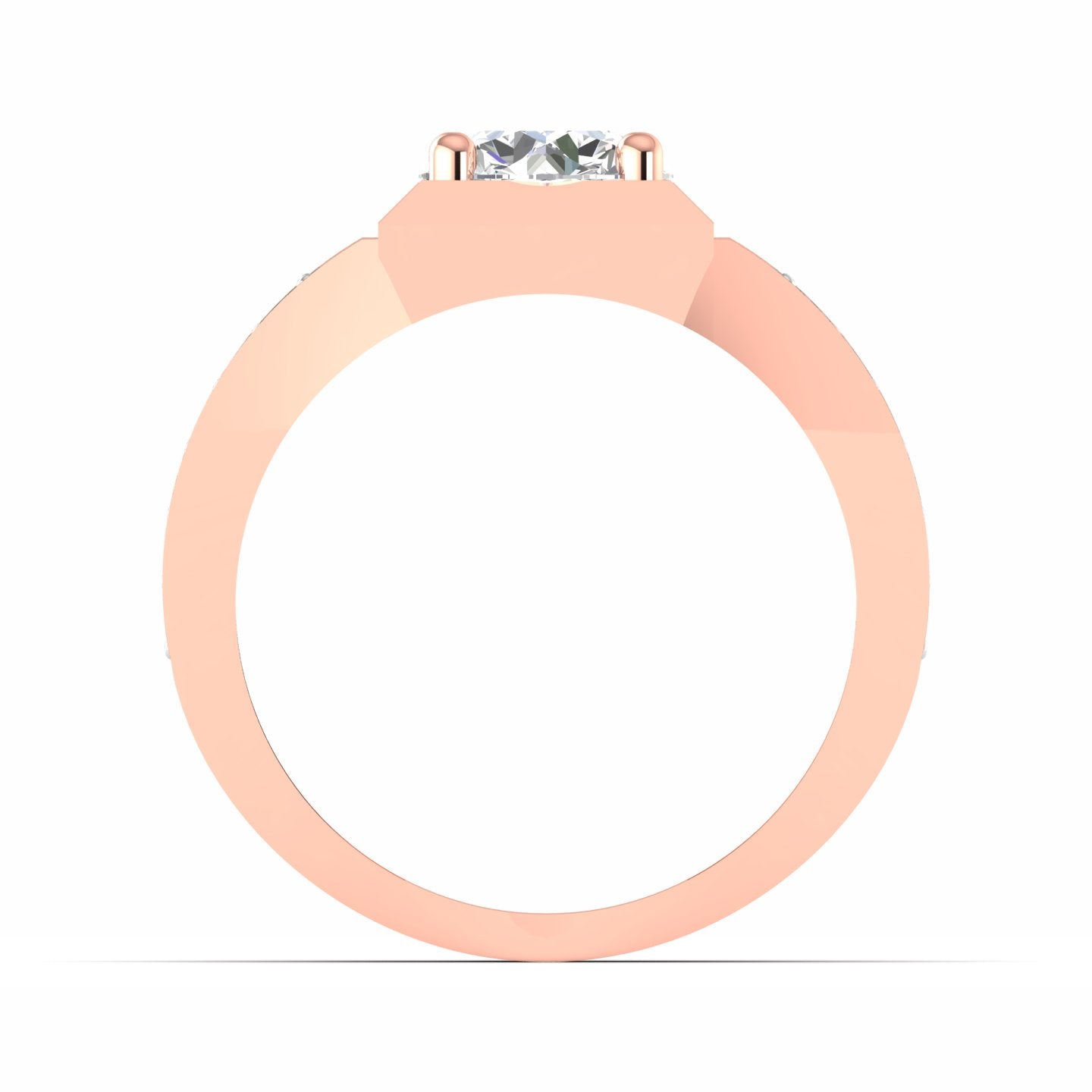 1.53 Carat Round Cut Diamond Square Silhouette