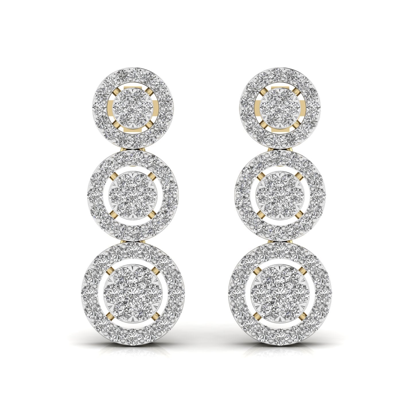 Round Cut Diamonds Drop Earring