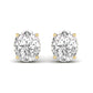 3 Carats Each Oval Shape Solitaire Diamond 4-Prong Setting Studs Earring