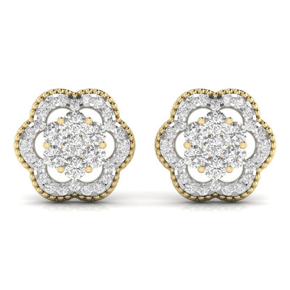 Twisted Floral Lab Grown Diamond Studs Earring