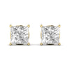 1.5 Carats Each Princess Shape Solitaire Diamond V-shaped Prong Setting Studs Earring