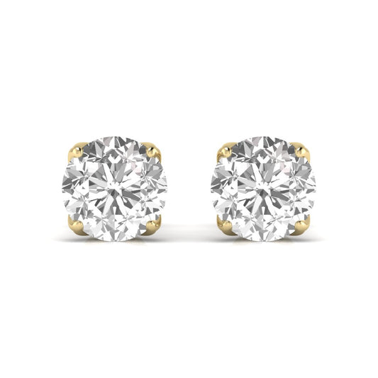 3 Carat Double Prong Setting Round Shape Solitaire Diamond Studs Earring