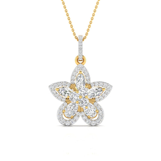 Fancy & Round Cut Diamonds Blossom of Brilliance Pendant