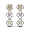 Round Cut Diamond Three Steps Drop Earring