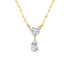 Heart & Pear Shape Solitaire Diamonds Chain Pendant