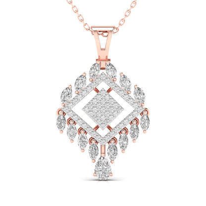 Pear, Marquise & Round Cut Diamonds Pendant For Her