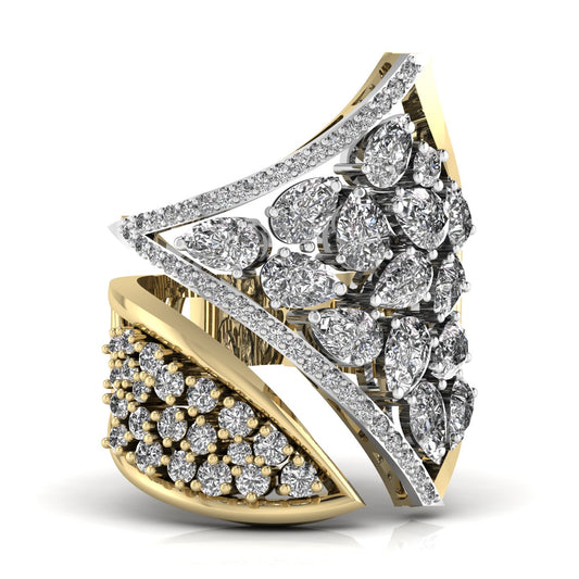 Luxe Pear & Round Cascade Diamond Ring