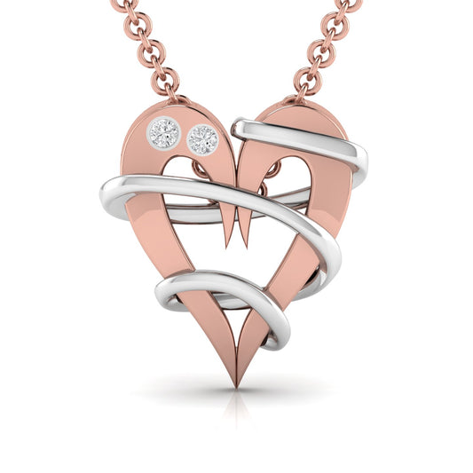 Heart Design Round Cut Diamond Premium Pendant