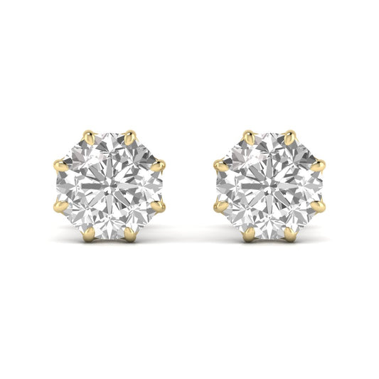 1.5 Carats Each Round Diamond 8 Prong Setting Studs Earring