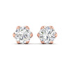 4 Carats Each Round Diamonds 6-prongs Setting Studs Earrings