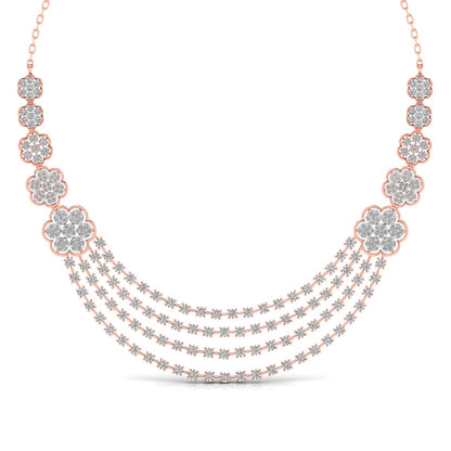 Layered Round Cut Diamonds Party Wear Necklace