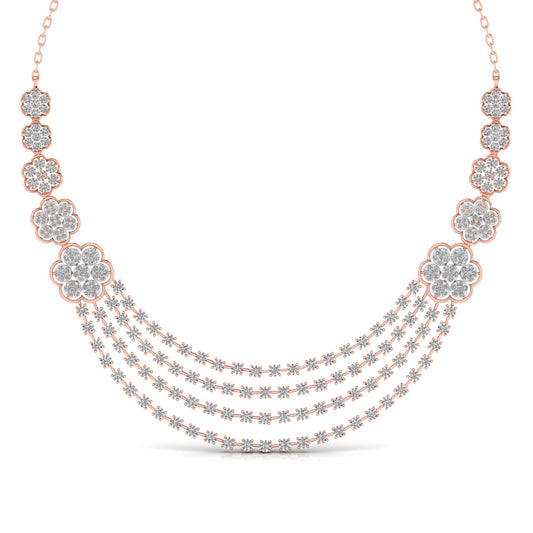 Layered Round Cut Diamonds Party Wear Necklace