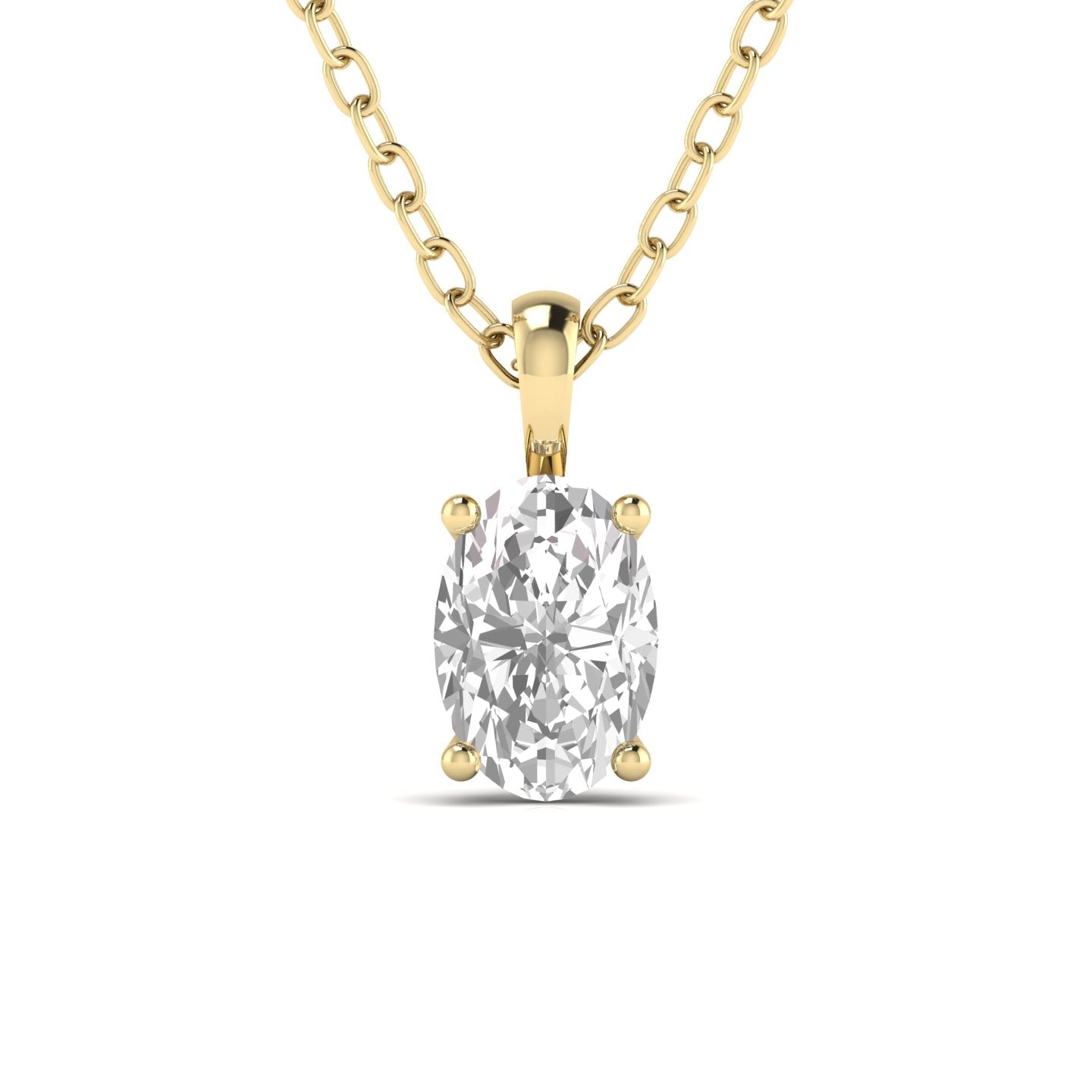 3 Carat Oval Solitaire Diamond Pendant