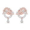 Diamond Dangling Earrings with Floral Design