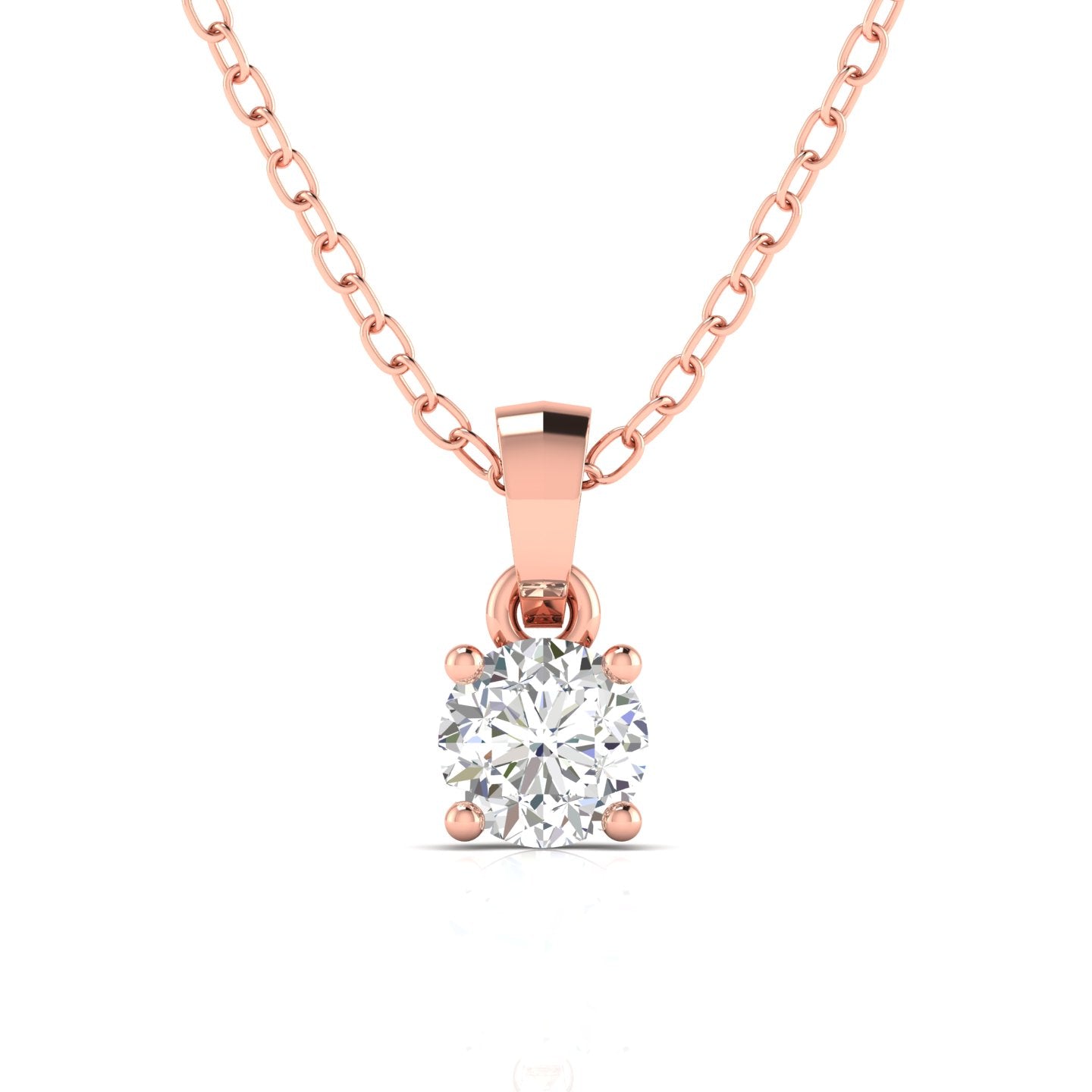 1 Carat Round Cut Solitaire Diamond Pendant