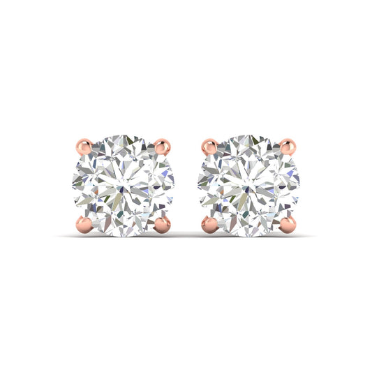 2.5 Carats Each Round Diamonds 4-Prongs Settings Studs Earrings