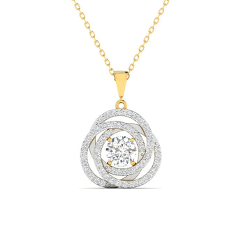 3 Carat Diamond Halo Gold Pendant Best lab grown diamond jewellery brand