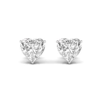 Buy Three Prong Heart Shaped Diamond Stud Earring from Ivana Jewels Best lab grown diamond jewellery brand