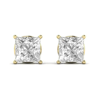Buy Princess Shape 4 Prong Diamond Stud Earring from Ivana Jewels Best lab grown diamond jewellery brand