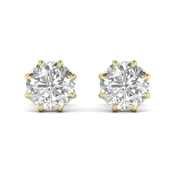 Buy 8 Prong Setting Round Diamond Stud Earring from Ivana Jewels Best lab grown diamond jewellery brand