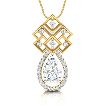 Shop 2.3 Carat Pear Solitaire Diamond Pendant Online | Ivana Jewels Best lab grown diamond jewellery brand