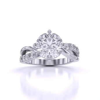 Buy 2 Carat Gold Round Cut Diamond Engagement Ring from Ivana Jewels Best lab grown diamond jewellery brand