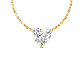 Shop Heart Shape Solitaire Diamond Pendant Online | Ivana Jewels Best lab grown diamond jewellery brand