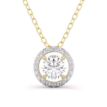 Shop 2 Carat Gold Solitaire Diamond Pendant Online | Ivana Jewels Best lab grown diamond jewellery brand