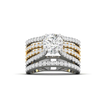 Buy Two-Tone Round Cut Diamond Engagement Ring from Ivana Jewels Best lab grown diamond jewellery brand