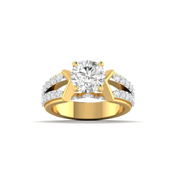 Buy Unique Double Band Diamond Engagement Ring from Ivana Jewels Best lab grown diamond jewellery brand