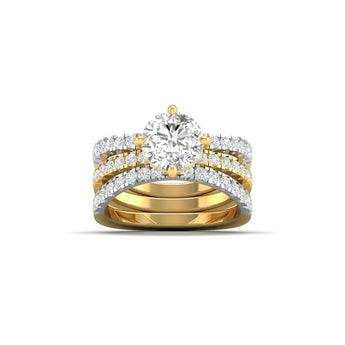 Buy Sparkling Three Piece Diamond Engagement Ring from Ivana Jewels Best lab grown diamond jewellery brand